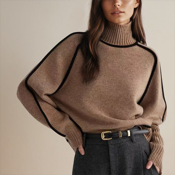 Camilla - Women's Oversized Knit Turtleneck Sweater