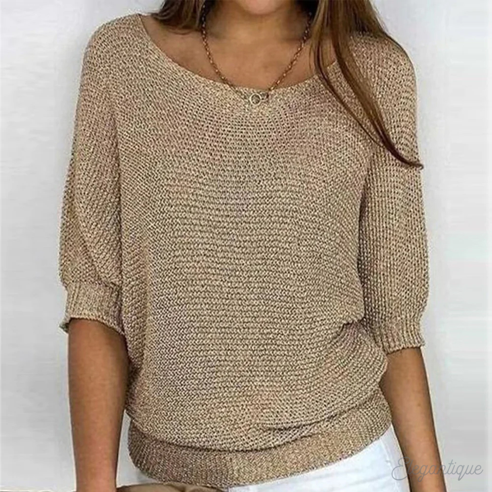 Adelaide - Women's Boat Neck Knit Sweater