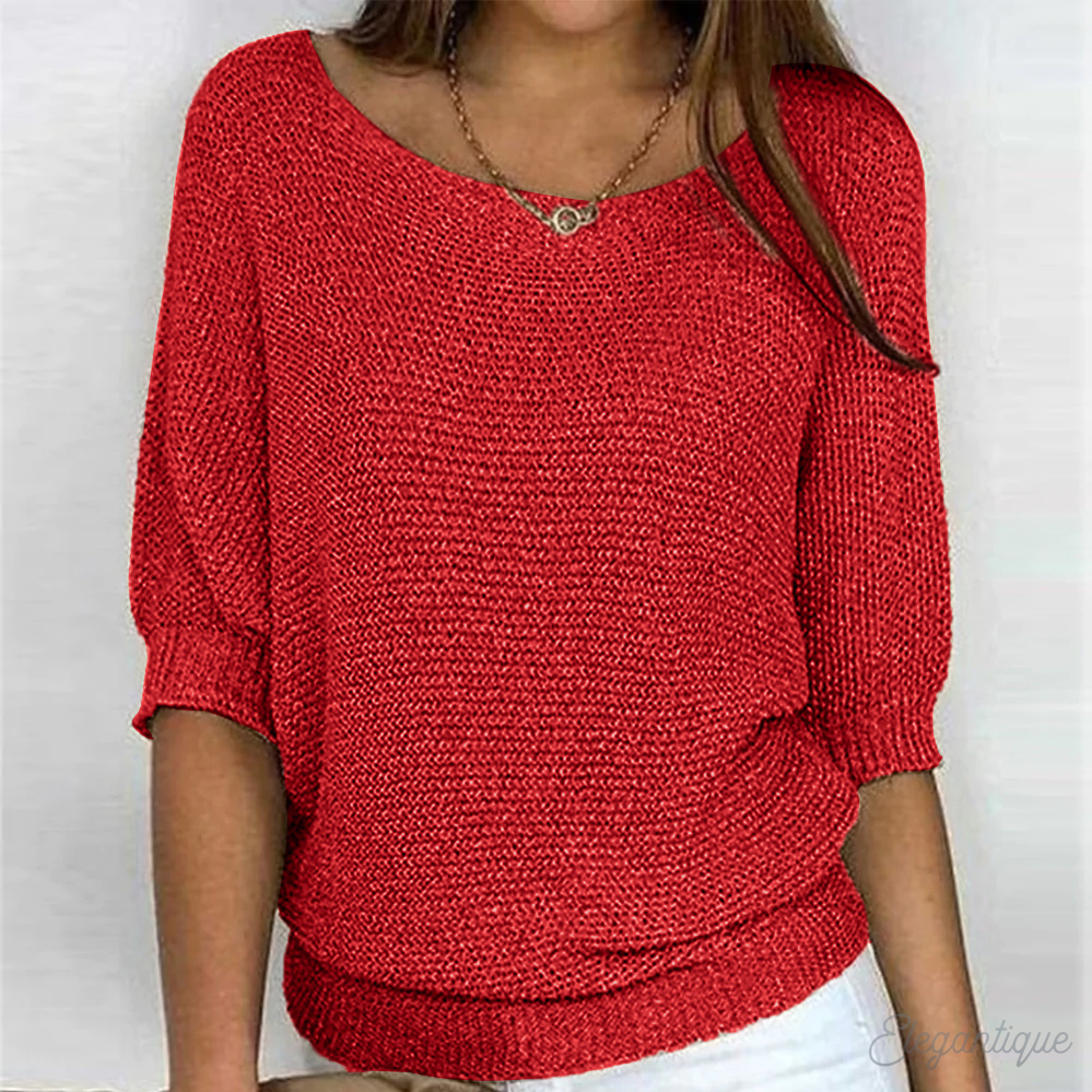 Adelaide - Women's Boat Neck Knit Sweater