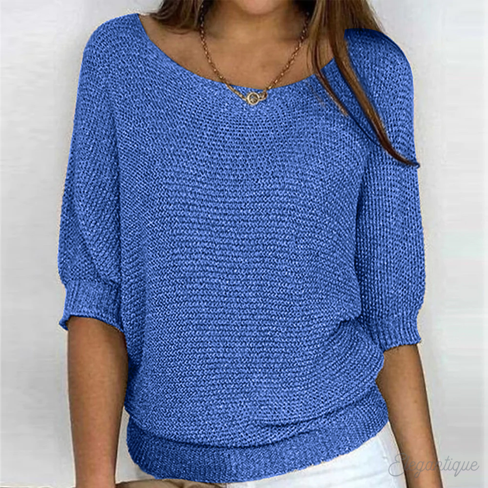 Adelaide - Women's Boat Neck Knit Sweater