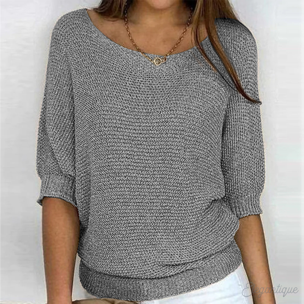 Adelaide - Women's Boat Neck Knit Sweater