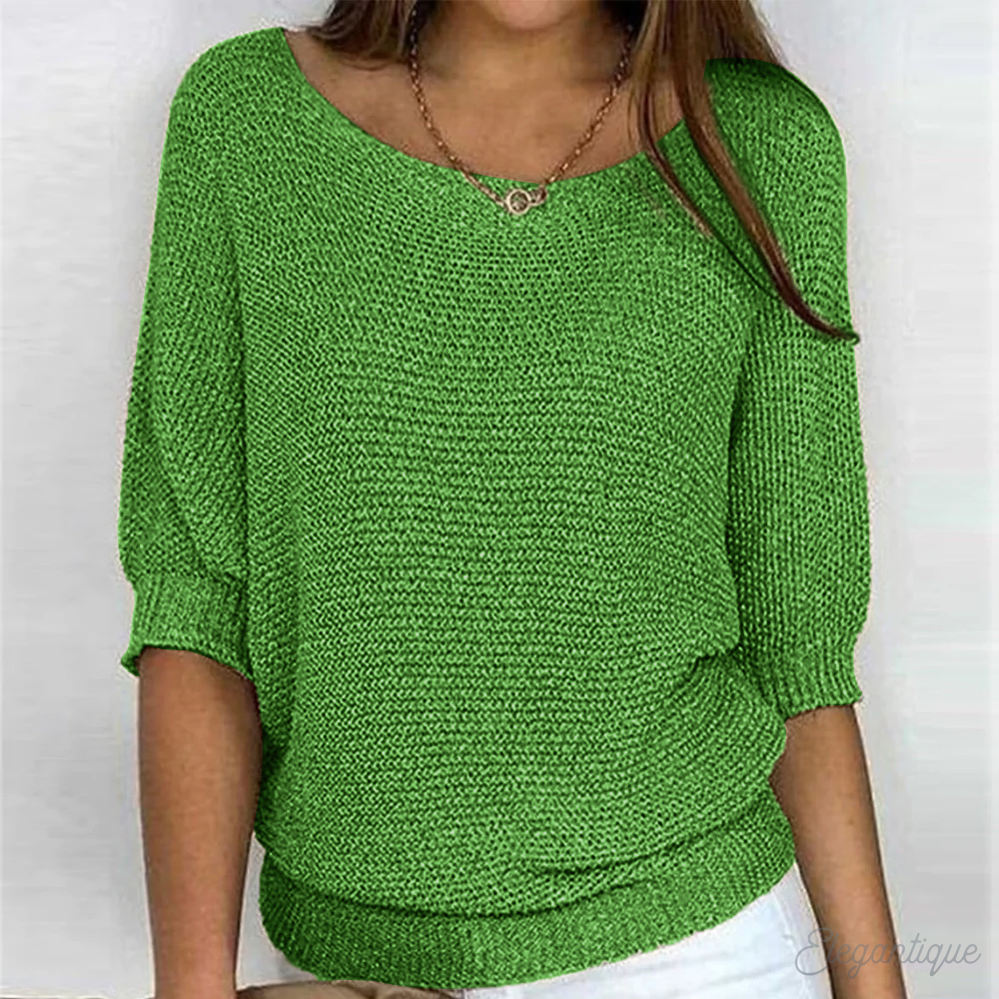 Adelaide - Women's Boat Neck Knit Sweater