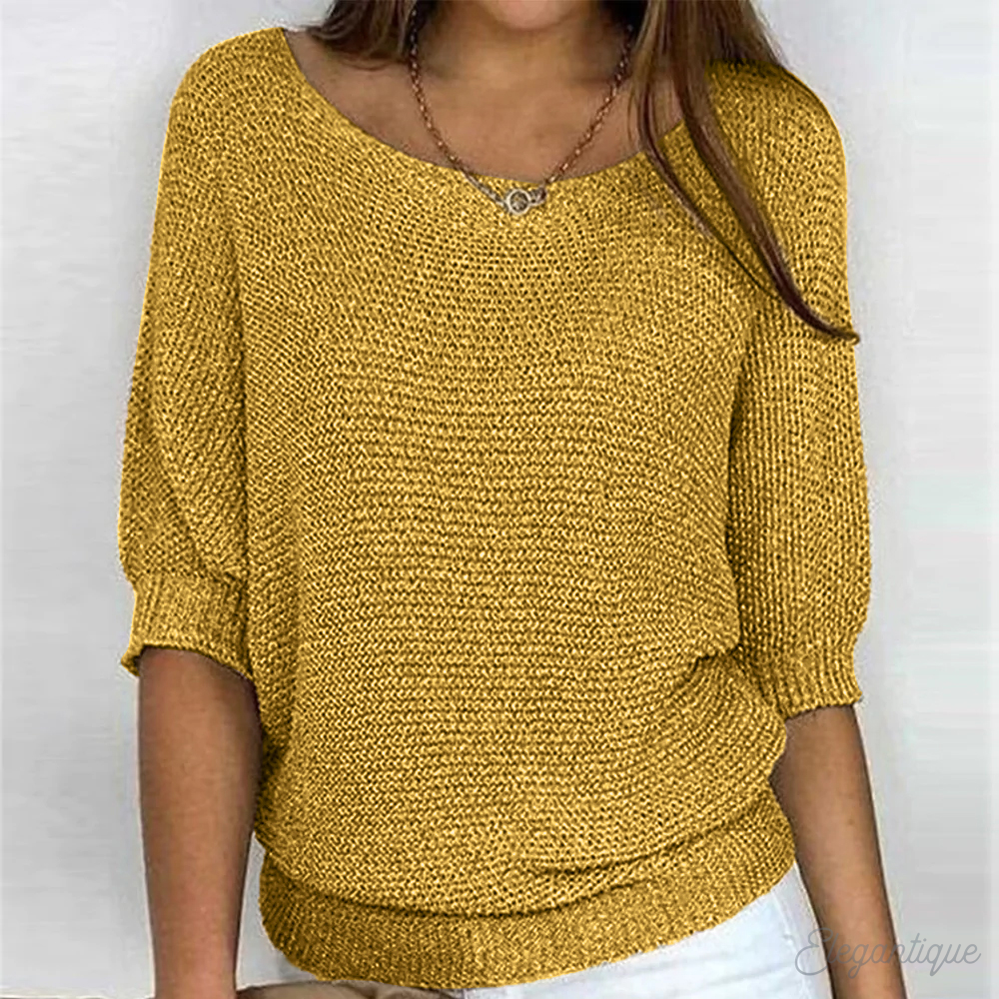 Adelaide - Women's Boat Neck Knit Sweater