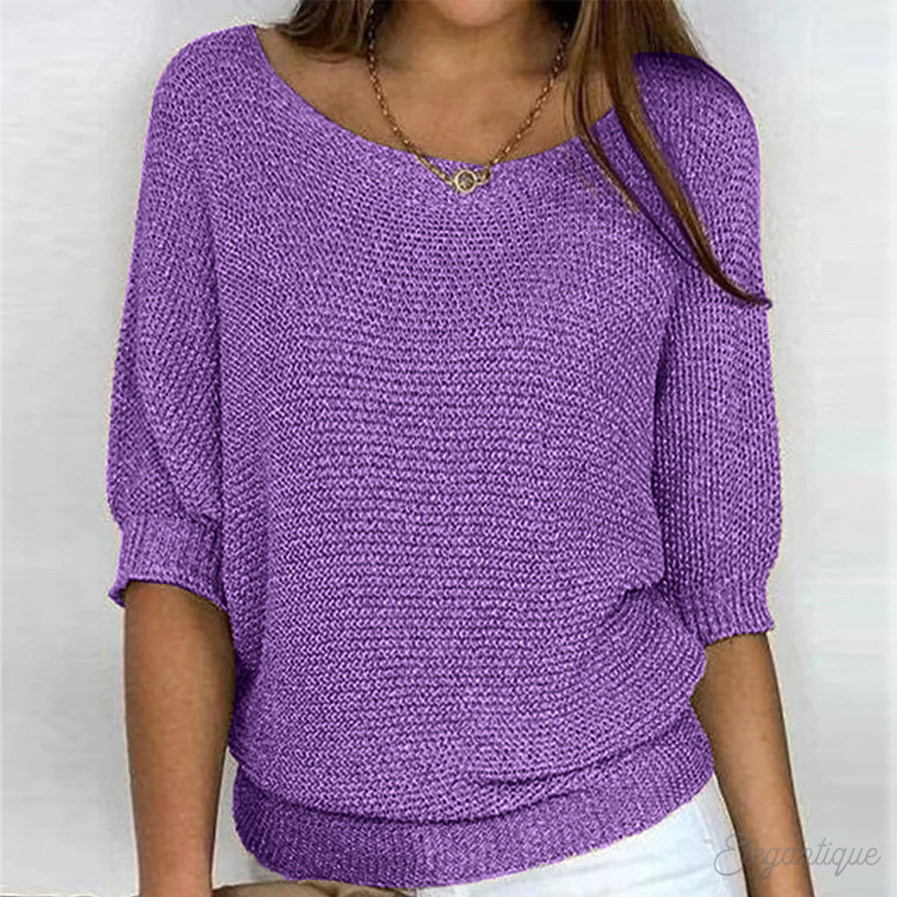 Adelaide - Women's Boat Neck Knit Sweater
