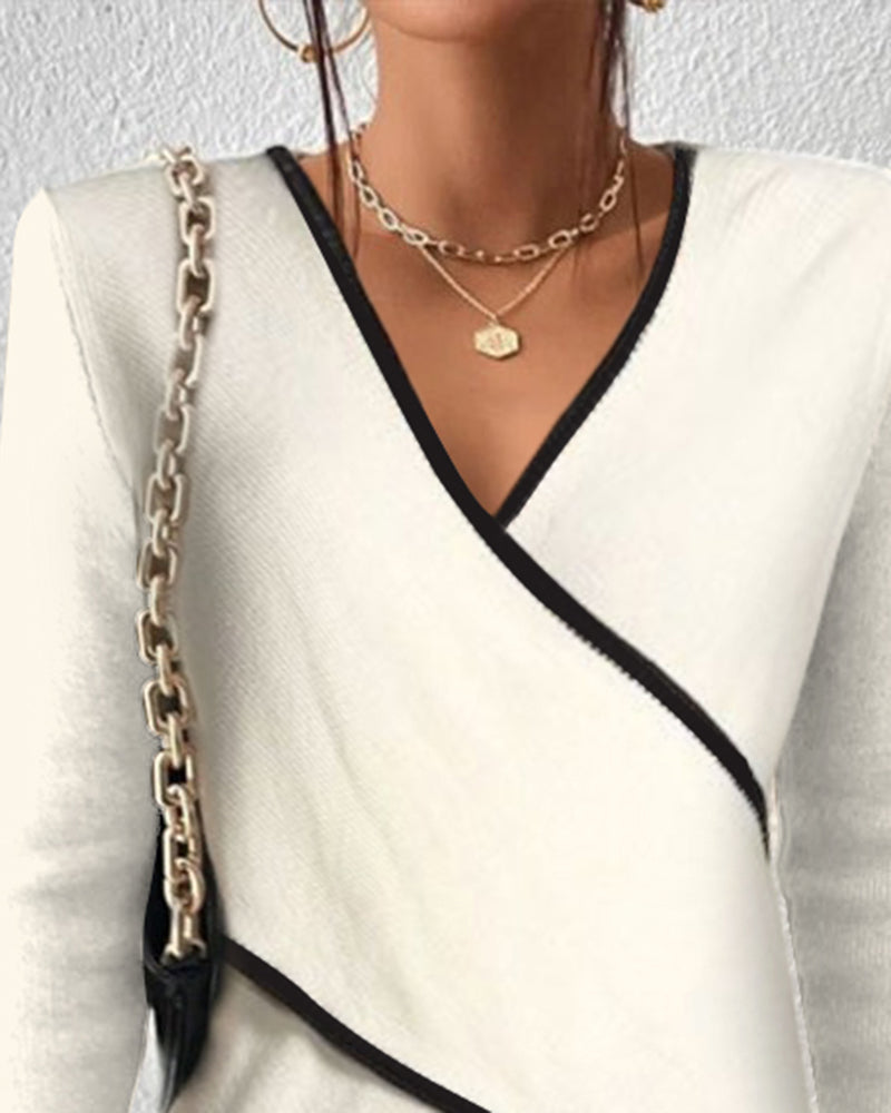Arabella - Women's Wrap V Neck Sweater