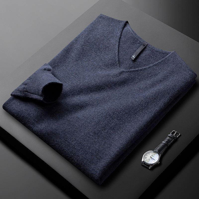 Asher - Men's V Neck Knit Sweater