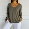 Astrid - Women's Color Block V Neck Sweater