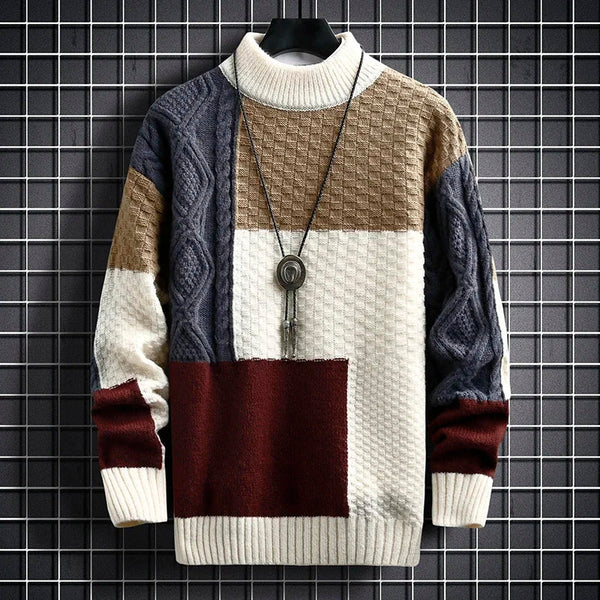 August - Men's Color Block Knit Sweater