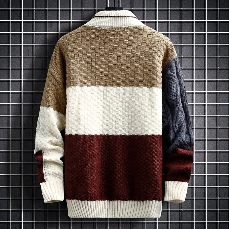 August - Men's Color Block Knit Sweater
