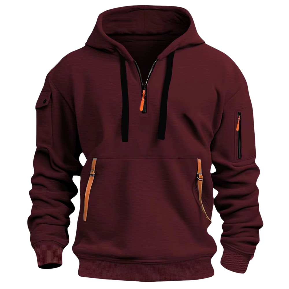 Basil - Men's Half Zip Fleece Hoodie