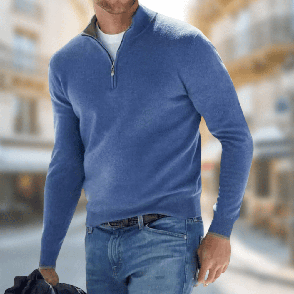 Blaise - Men's Quarter Zip Knit Sweater