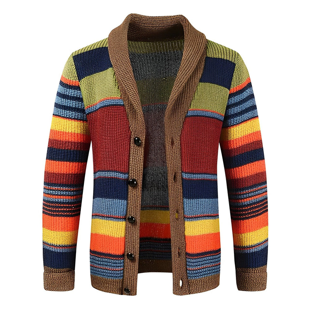 Bram - Men's Striped Knit Cardigan