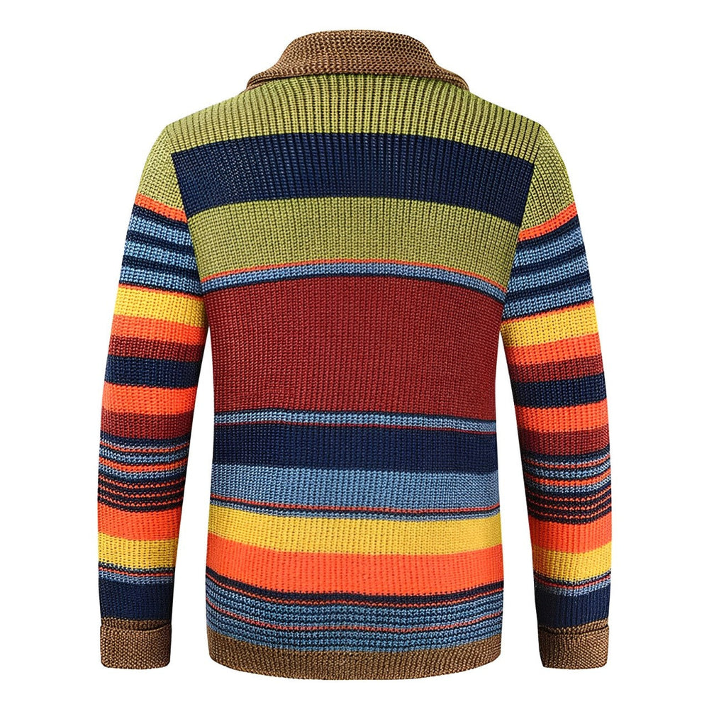 Bram - Men's Striped Knit Cardigan