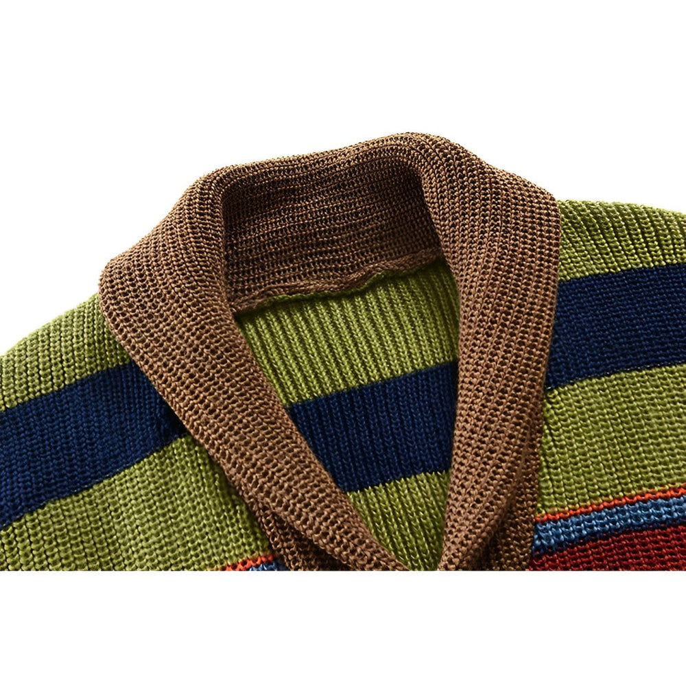 Bram - Men's Striped Knit Cardigan