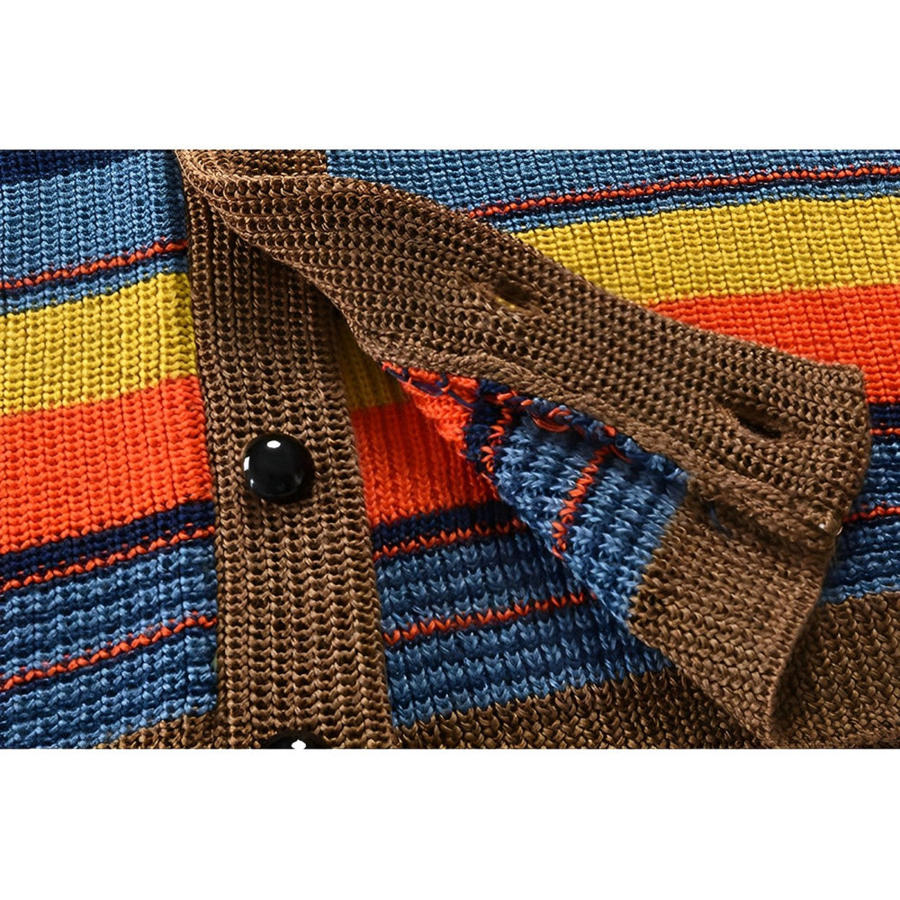 Bram - Men's Striped Knit Cardigan