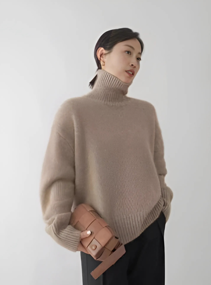 Brielle - Women's Ribbed Turtleneck Sweater