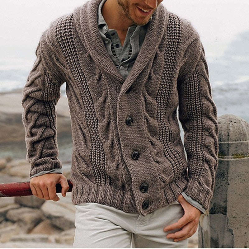 Brooks - Men's Shawl Collar Knit Cardigan