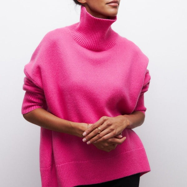 Camille - Women's Cowl Neck Knit Sweater