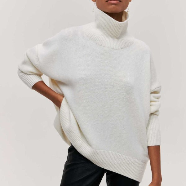 Camille - Women's Cowl Neck Knit Sweater
