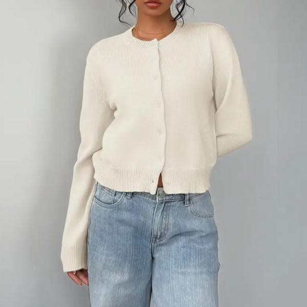 Cassia - Women's Cropped Button Up Cardigan