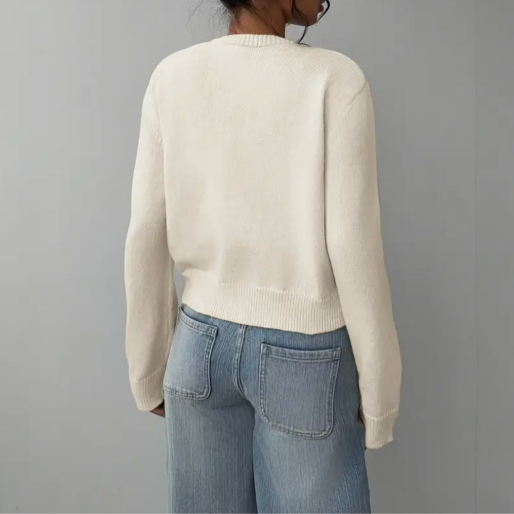 Cassia - Women's Cropped Button Up Cardigan