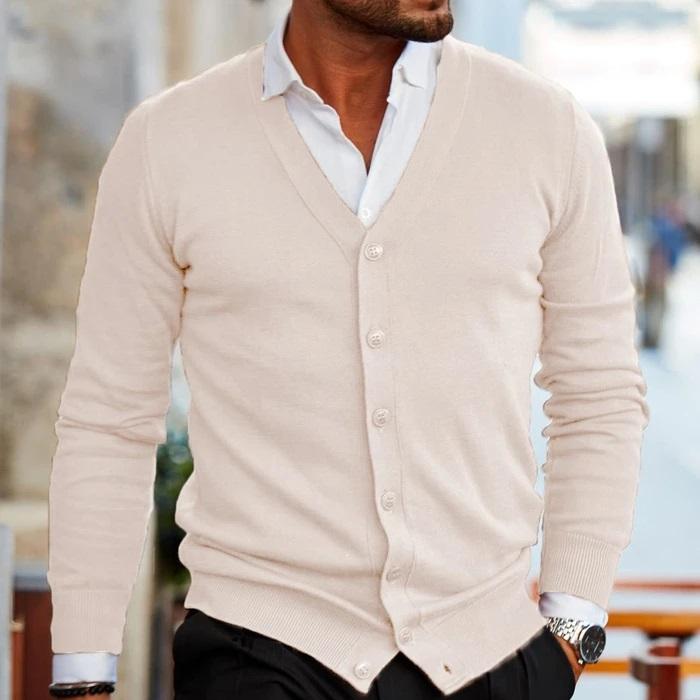 Cedric - Men's V Neck Button Up Cardigan