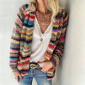 Cleo - Women's Striped Knit Cardigan