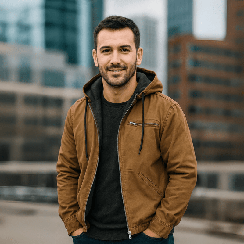 Conrad - Men's Hooded Leather Jacket