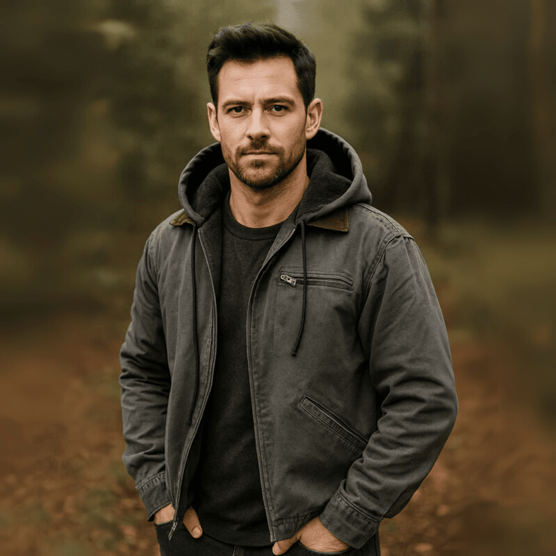 Conrad - Men's Hooded Leather Jacket