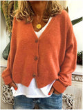 Constance - Women's V Neck Button Up Cardigan