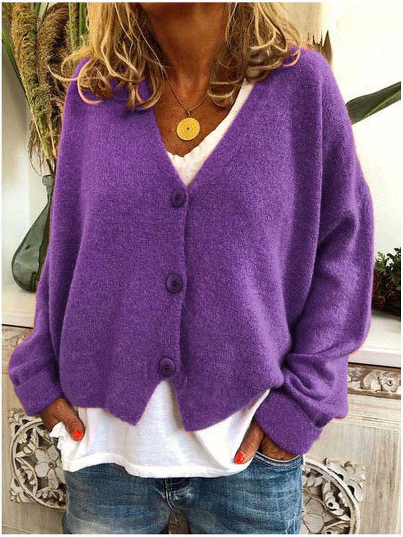 Constance - Women's V Neck Button Up Cardigan