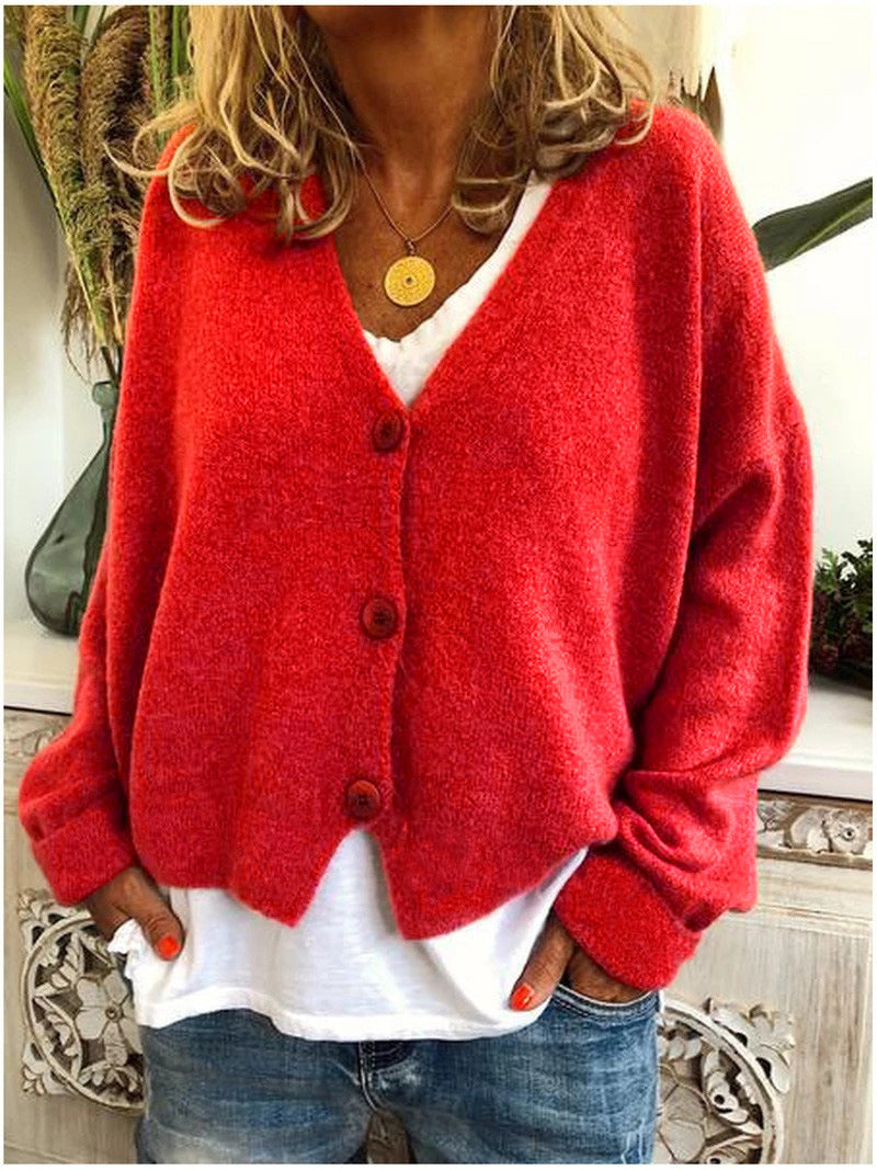 Constance - Women's V Neck Button Up Cardigan