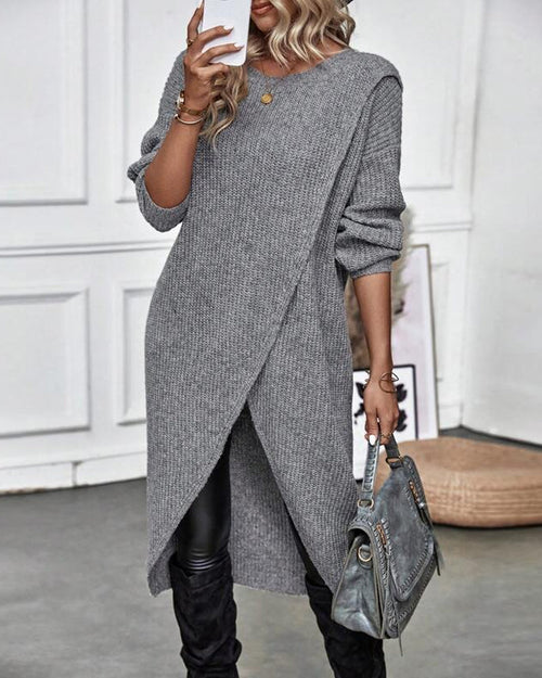 Elodie - Women's Wrap Knit Sweater Dress