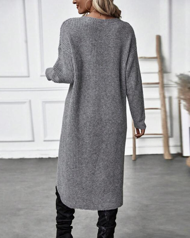 Elodie - Women's Wrap Knit Sweater Dress