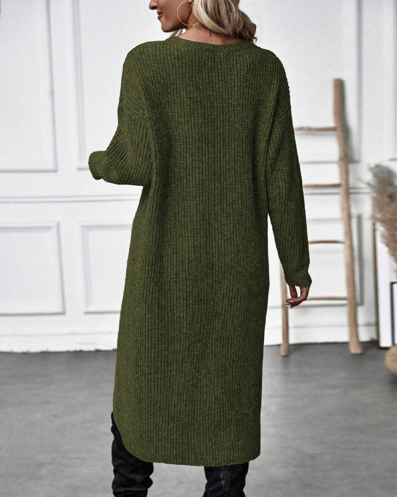 Elodie - Women's Wrap Knit Sweater Dress