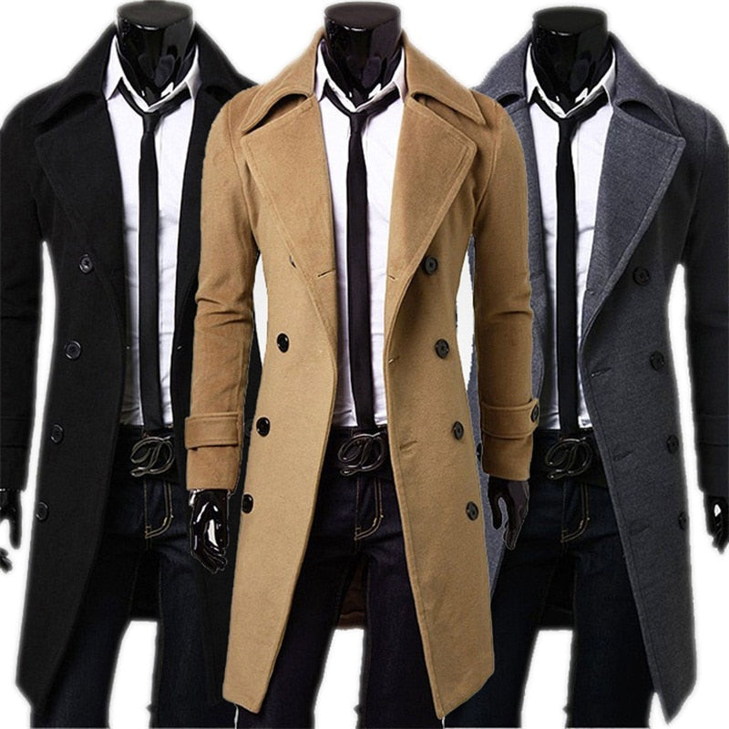 Ezra - Men's Double Breasted Trench Coat