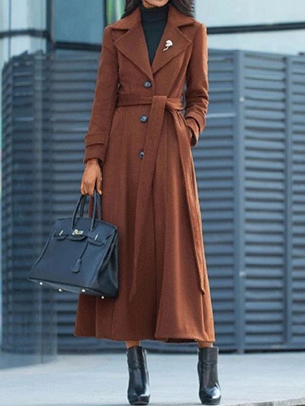 Farrah - Women's Long Belted Coat