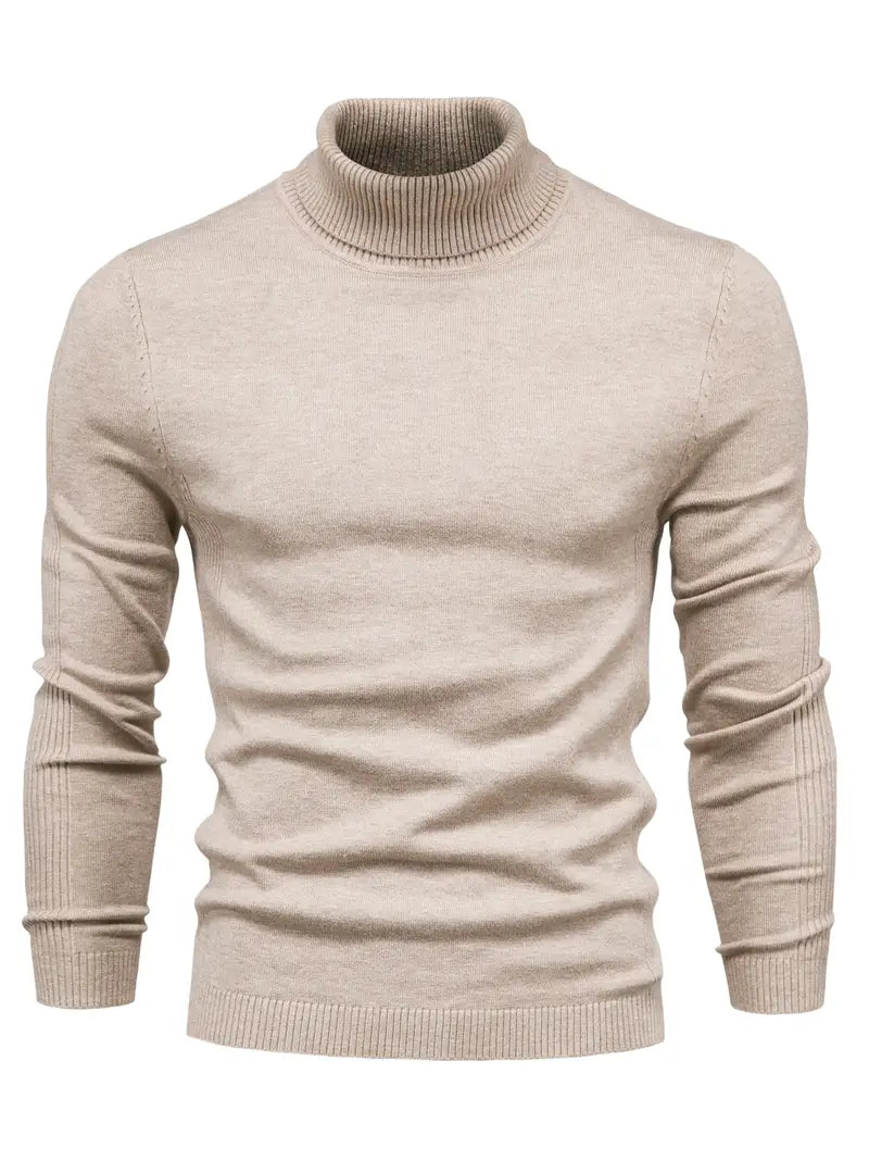 Garrett - Men's Slim Fit Turtleneck Knit Sweater