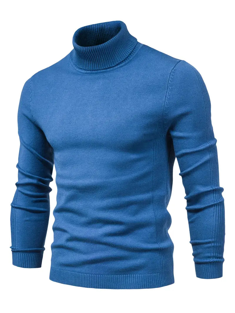 Garrett - Men's Slim Fit Turtleneck Knit Sweater