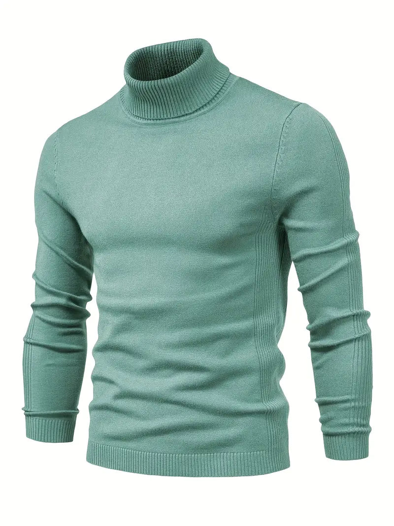 Garrett - Men's Slim Fit Turtleneck Knit Sweater