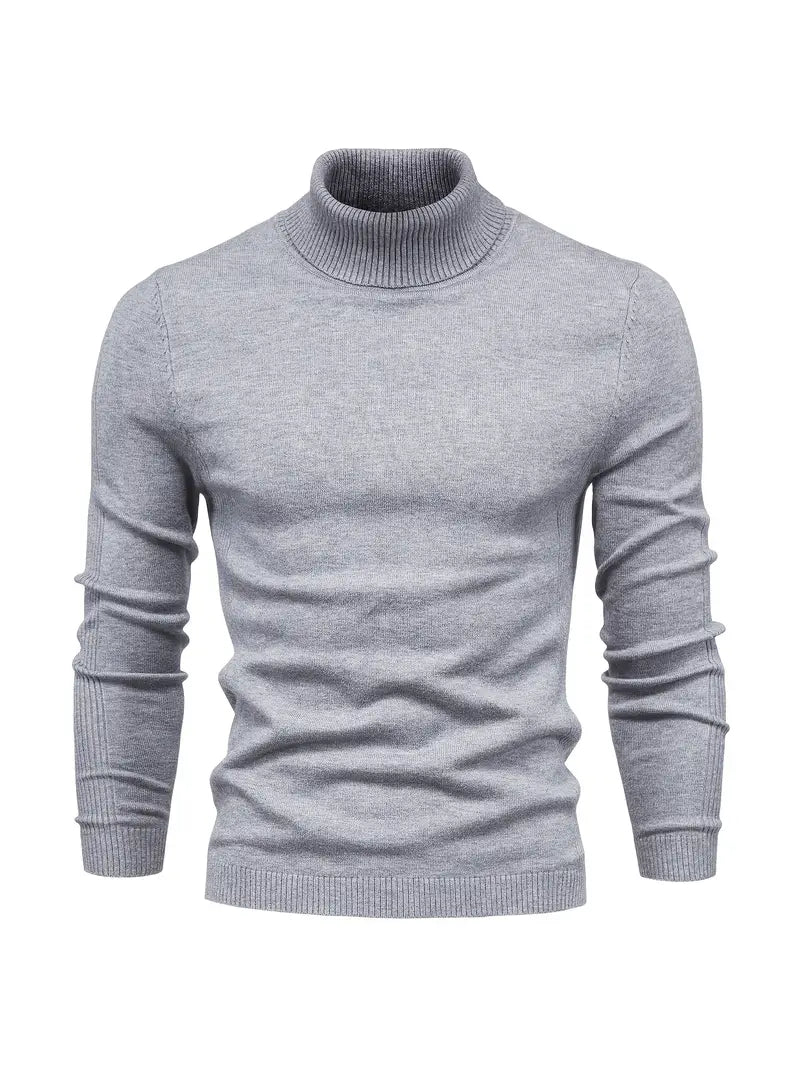 Garrett - Men's Slim Fit Turtleneck Knit Sweater