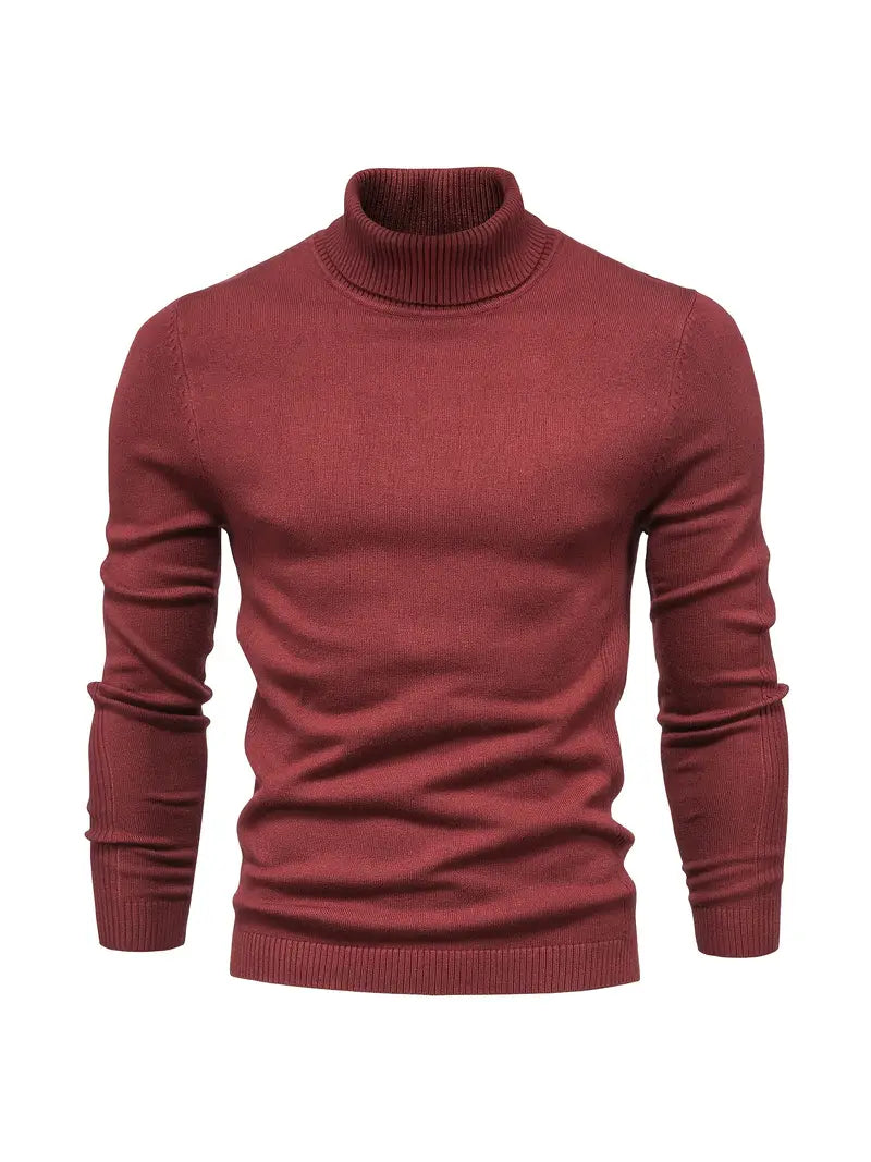 Garrett - Men's Slim Fit Turtleneck Knit Sweater