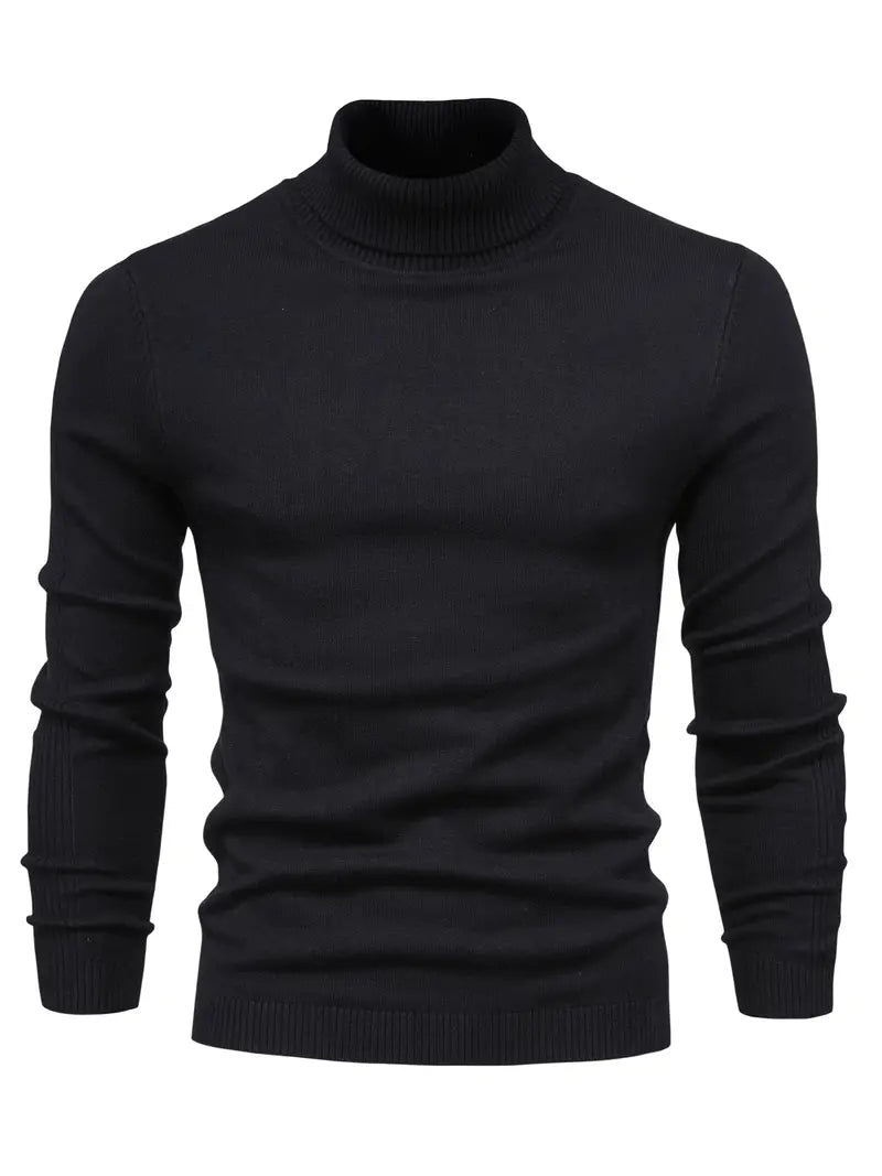 Garrett - Men's Slim Fit Turtleneck Knit Sweater