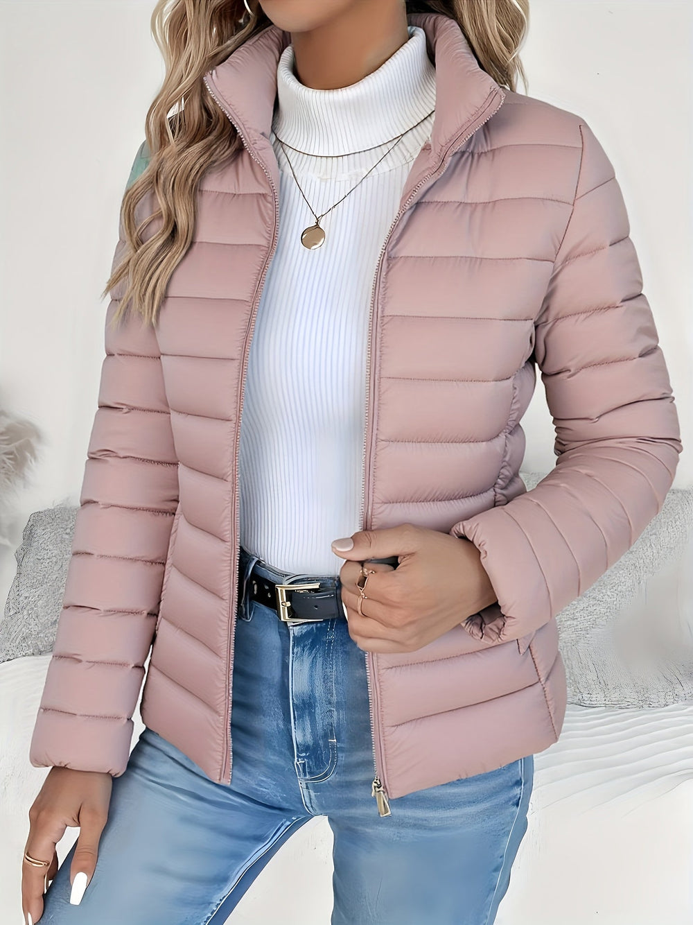 Imogen - Women's Stand Collar Quilted Jacket
