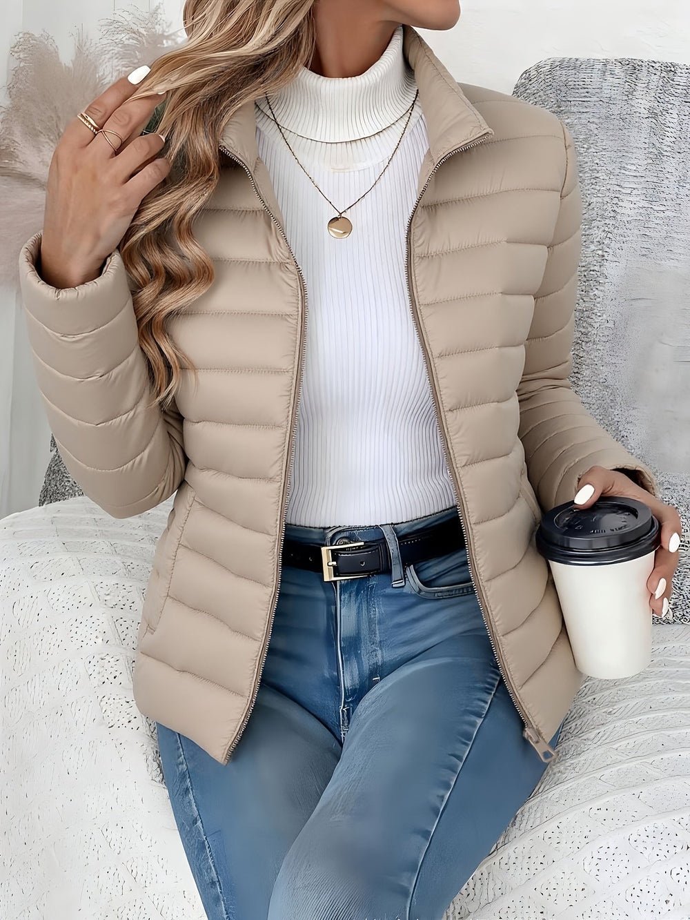 Imogen - Women's Stand Collar Quilted Jacket
