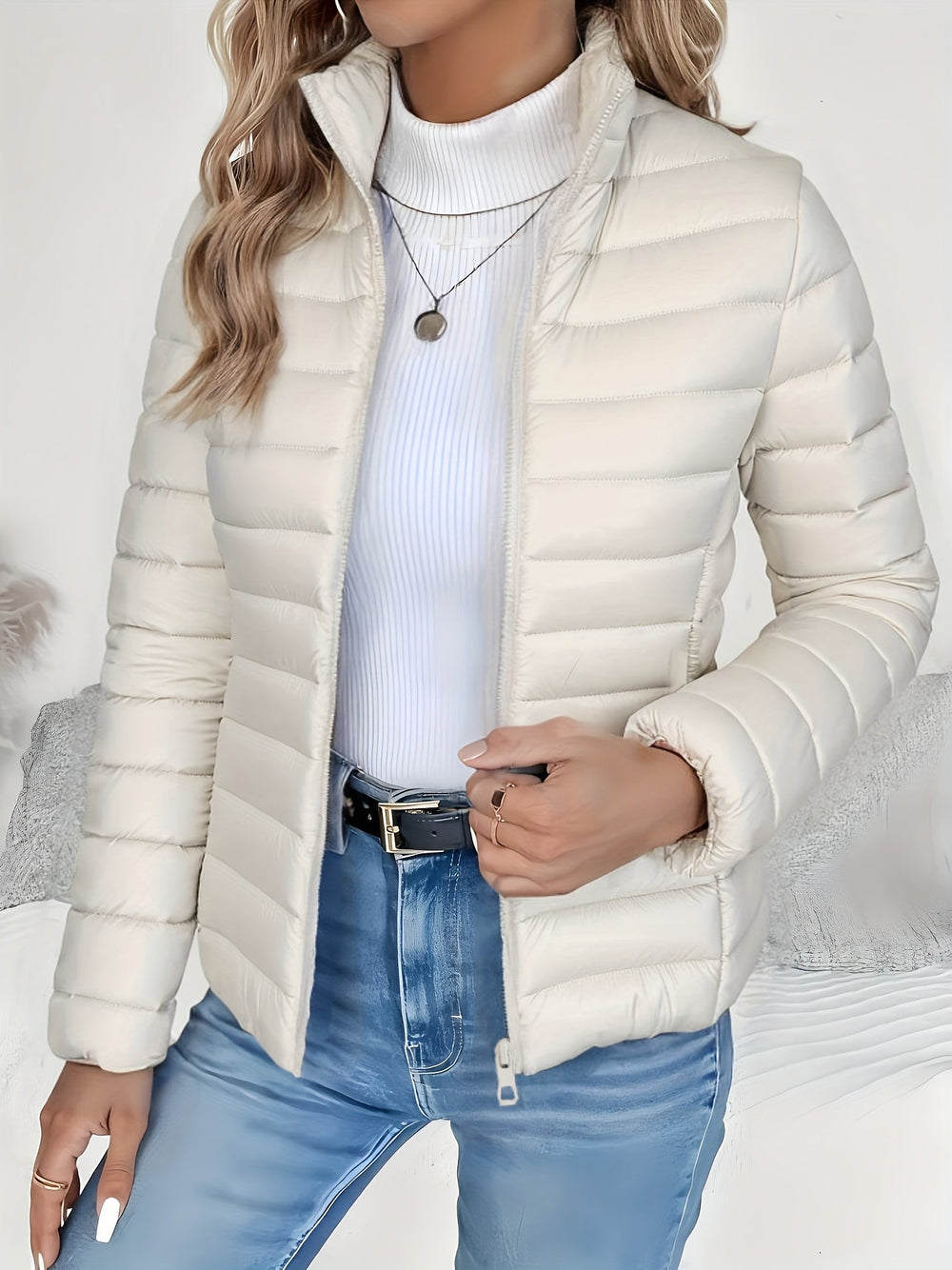 Imogen - Women's Stand Collar Quilted Jacket