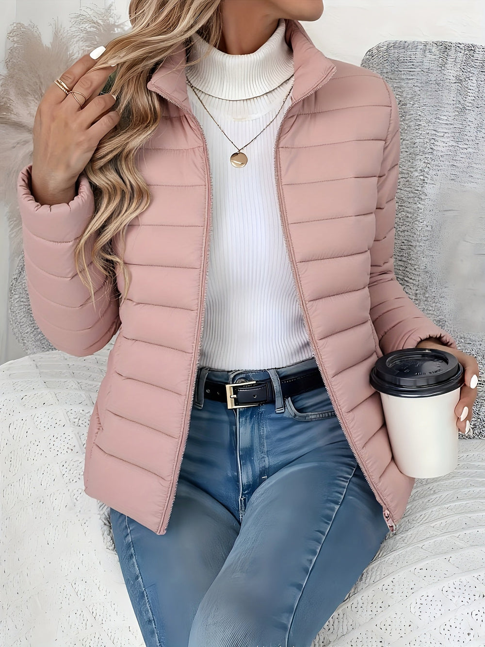 Imogen - Women's Stand Collar Quilted Jacket