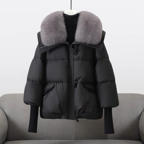Jessamine - Women's Faux Fur Collar Puffer Jacket
