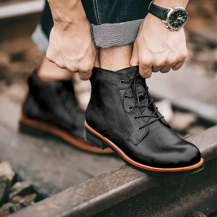 Julian - Men's Brown Leather Ankle Boots