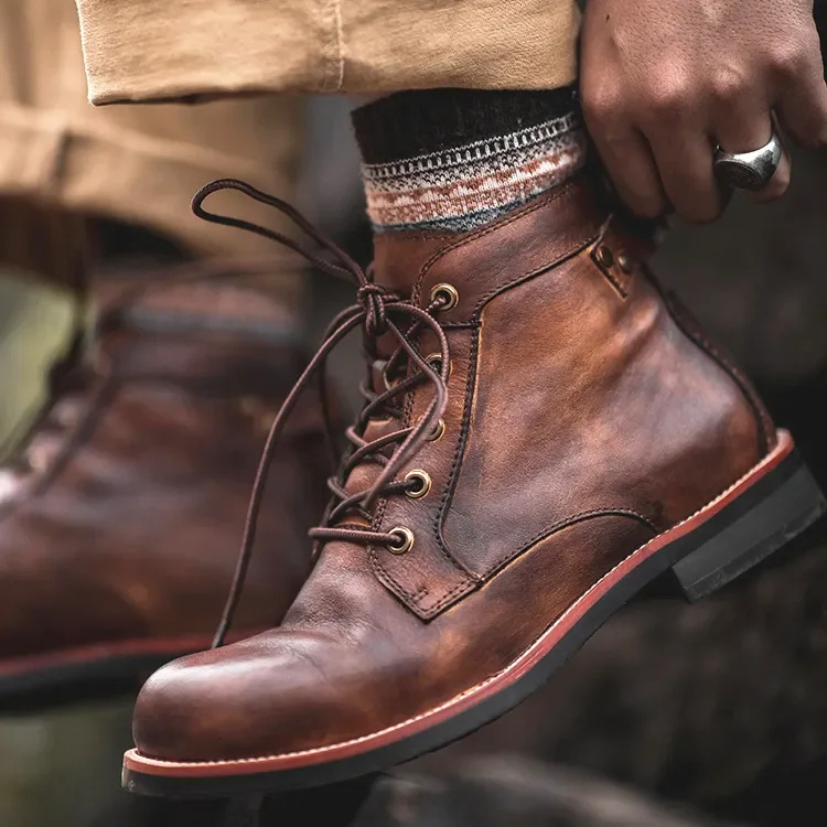 Julian - Men's Brown Leather Ankle Boots